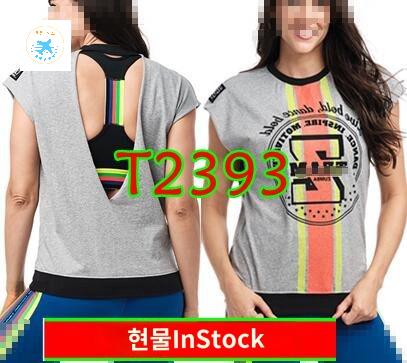 줌바웨어 여성용 반팔티 나시 여성의류 피트니스 탑 단체복 - 상세 이미지 3