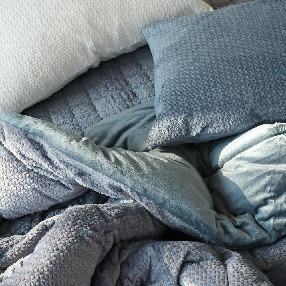 줄리 극세사 차렵이불 마이크로 착번아웃 양면 겨울이불 세트 SS