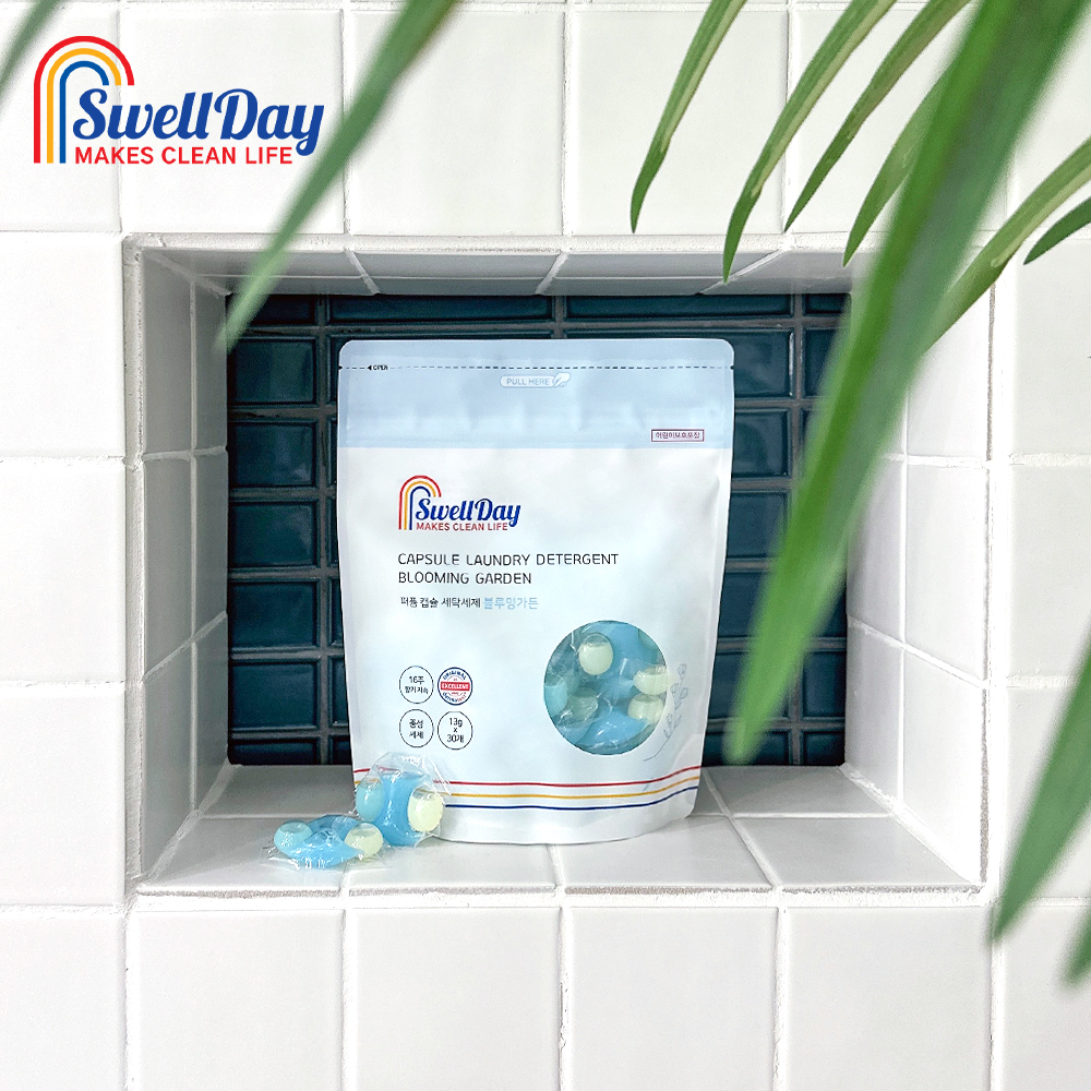 스웰데이 16주 향기지속 퍼퓸 캡슐세제 올인원 대용량 고농축 세탁세제 라벤더향 90개