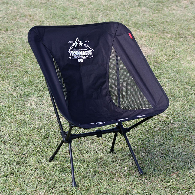 빈슨메시프 듀랄루민 백패킹체어 휴대용 등산 낚시 캠핑의자 경량 메쉬 블랙, 1개