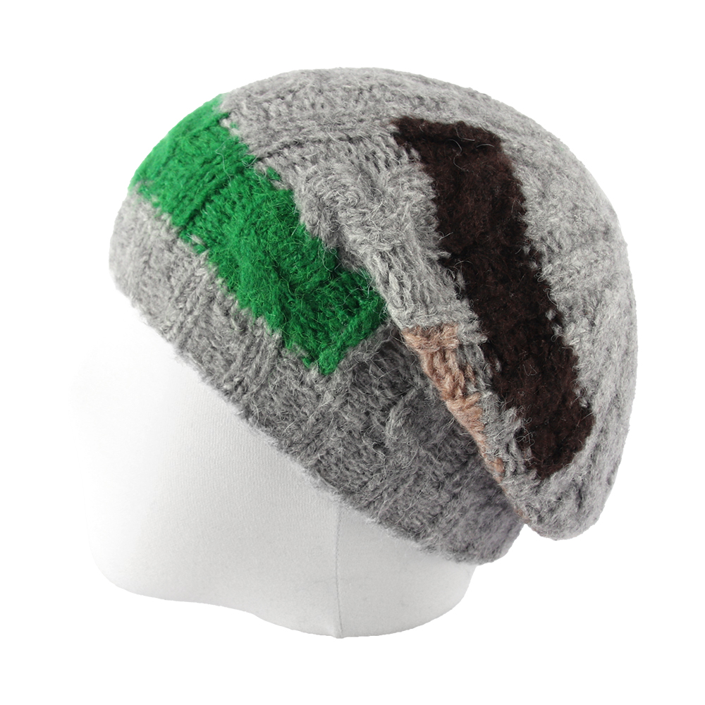 여자 남자 네모 니트 롱 비니 캡없는 챙없는 겨울 패션 모자