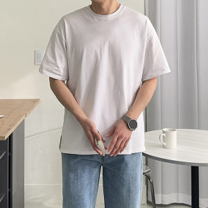 남자레이어드티셔츠 오버핏 트임 이너 남자반팔티 착용 후기 | 사이즈/핏 총정리 - 상품 이미지 1