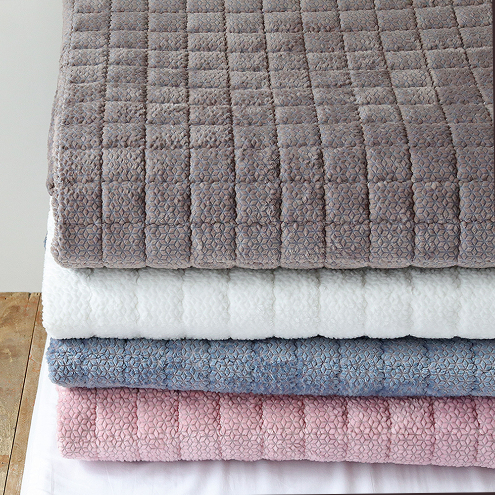 줄리 극세사 패드 마이크로 착번아웃 겨울 침대패드 Q