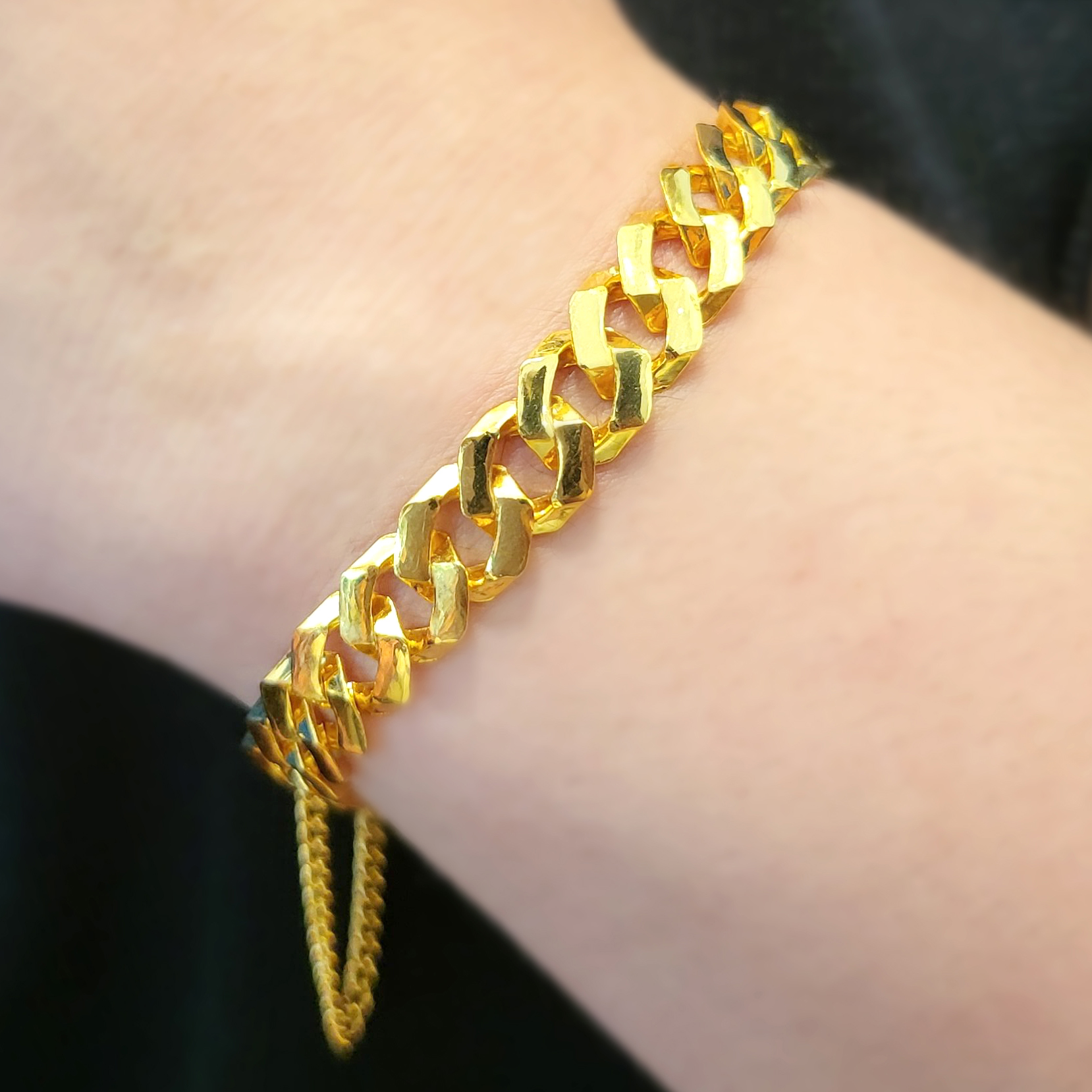 24k 팔각 체인 남자 여자 순금팔찌