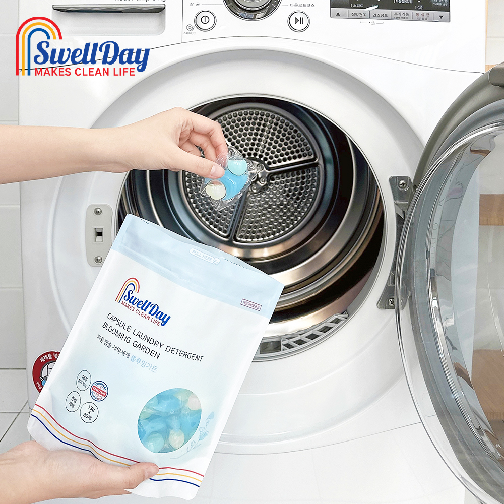 스웰데이 16주 향기지속 퍼퓸 캡슐세제 올인원 대용량 고농축 세탁세제 라벤더향 90개