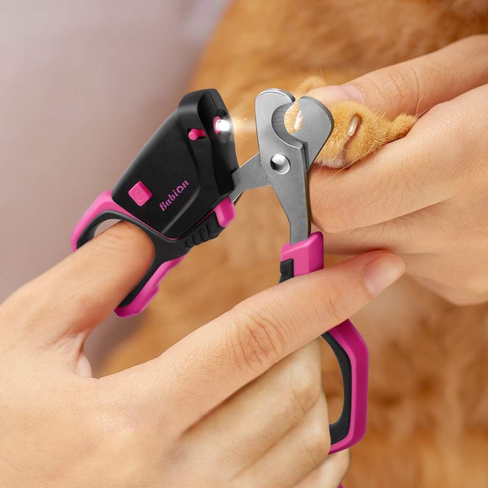 바비온 강아지 고양이 LED 안전 발톱 깎이 027R