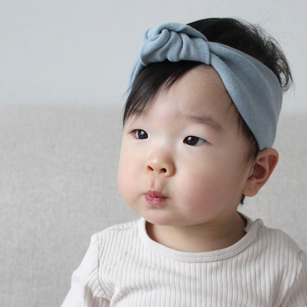 [바니블라썸] 아기헤어밴드 머리띠 신생아 여아 남아 곰돌이 매듭밴드 살구스킨