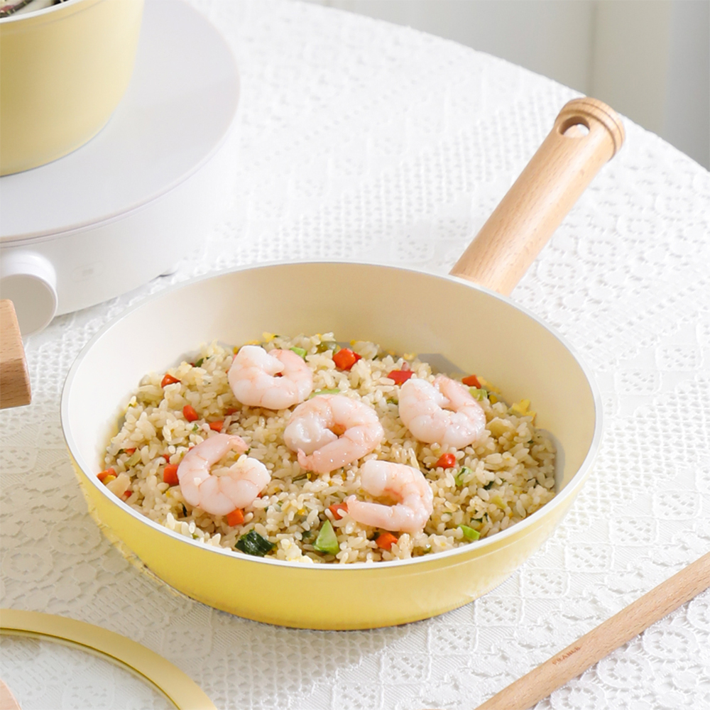 시샘 크림 세라믹 코팅 인덕션 겸용 프라이팬 궁중 웍 후라이팬 22cm