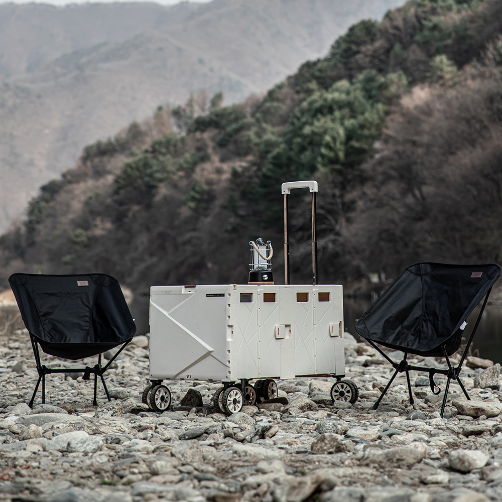 로티캠프 웨건 캠핑 카트 폴딩 접이식 캐리어 수레 FCW-810 아이보리