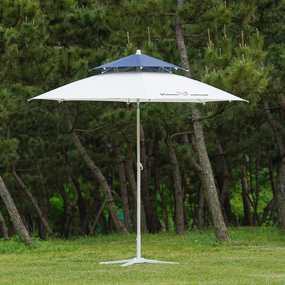 빈슨메시프 투톤 파라솔 2.4M 일반 캠핑 휴대용 야외 테라스 그늘막 낚시 대형파라솔