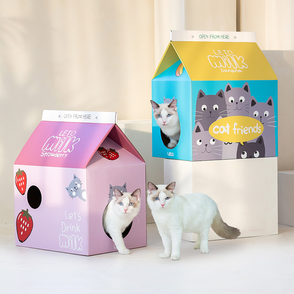 레토 고양이 스크래쳐 숨숨집 대형 우유갑 고양이집
