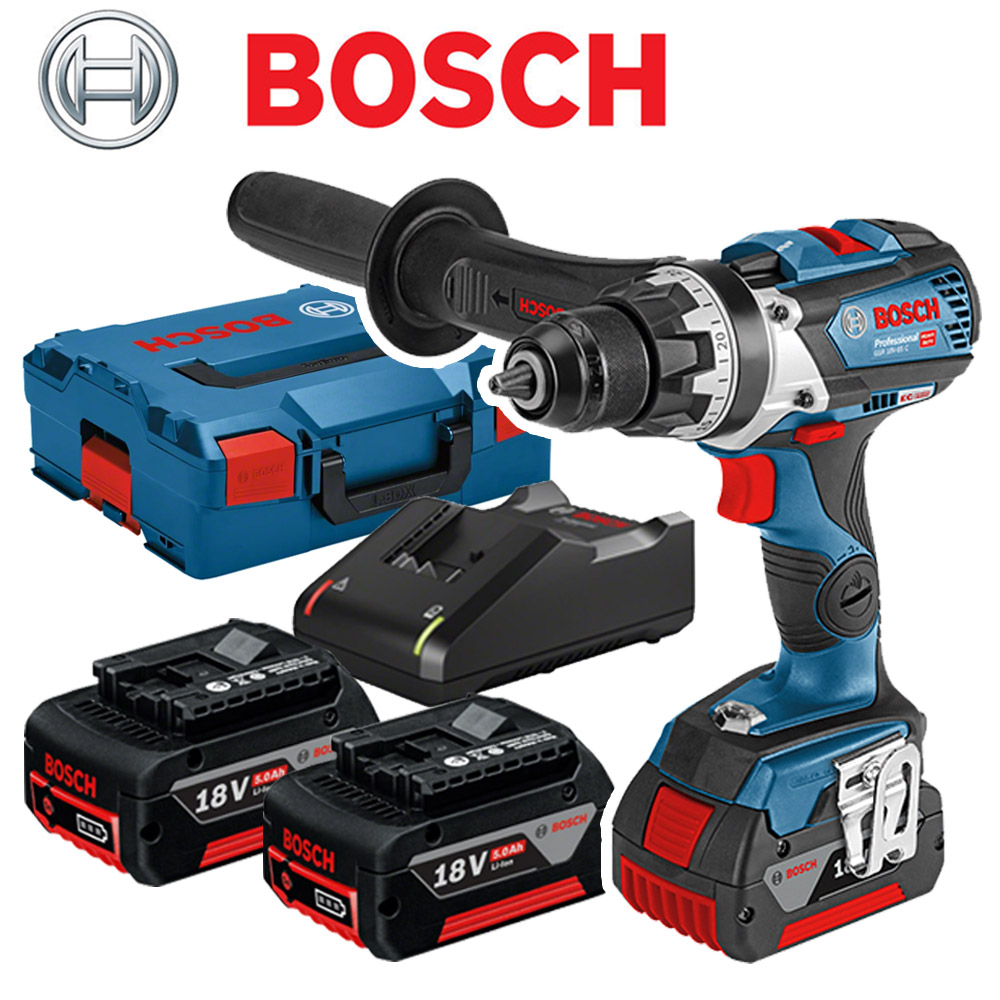 보쉬 충전 해머 임팩트 드릴 드라이버 세트 GSB18V-110C (5.0Ah) 배터리 2개