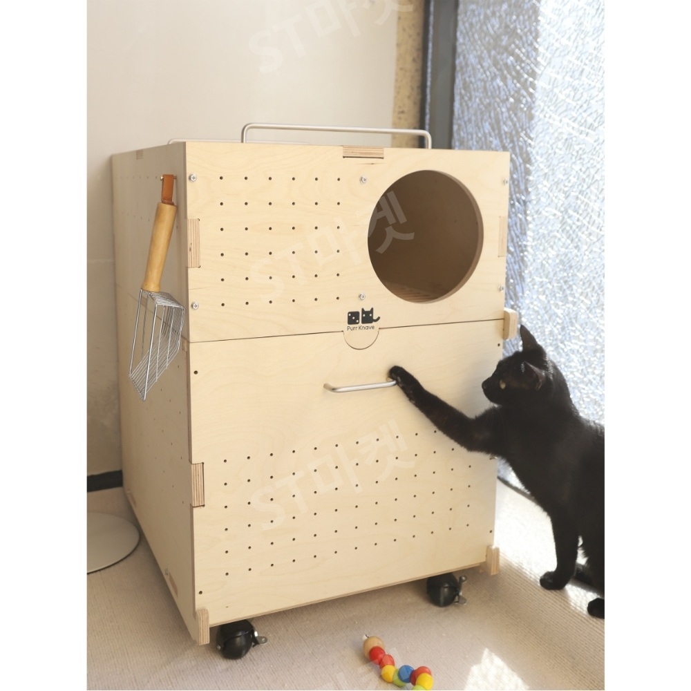 고양이 화장실 대형 상부 입구 냄새 방지 반폐쇄형 변기 물 튀김 사막화 방지 고양이 배변 - 상품 이미지