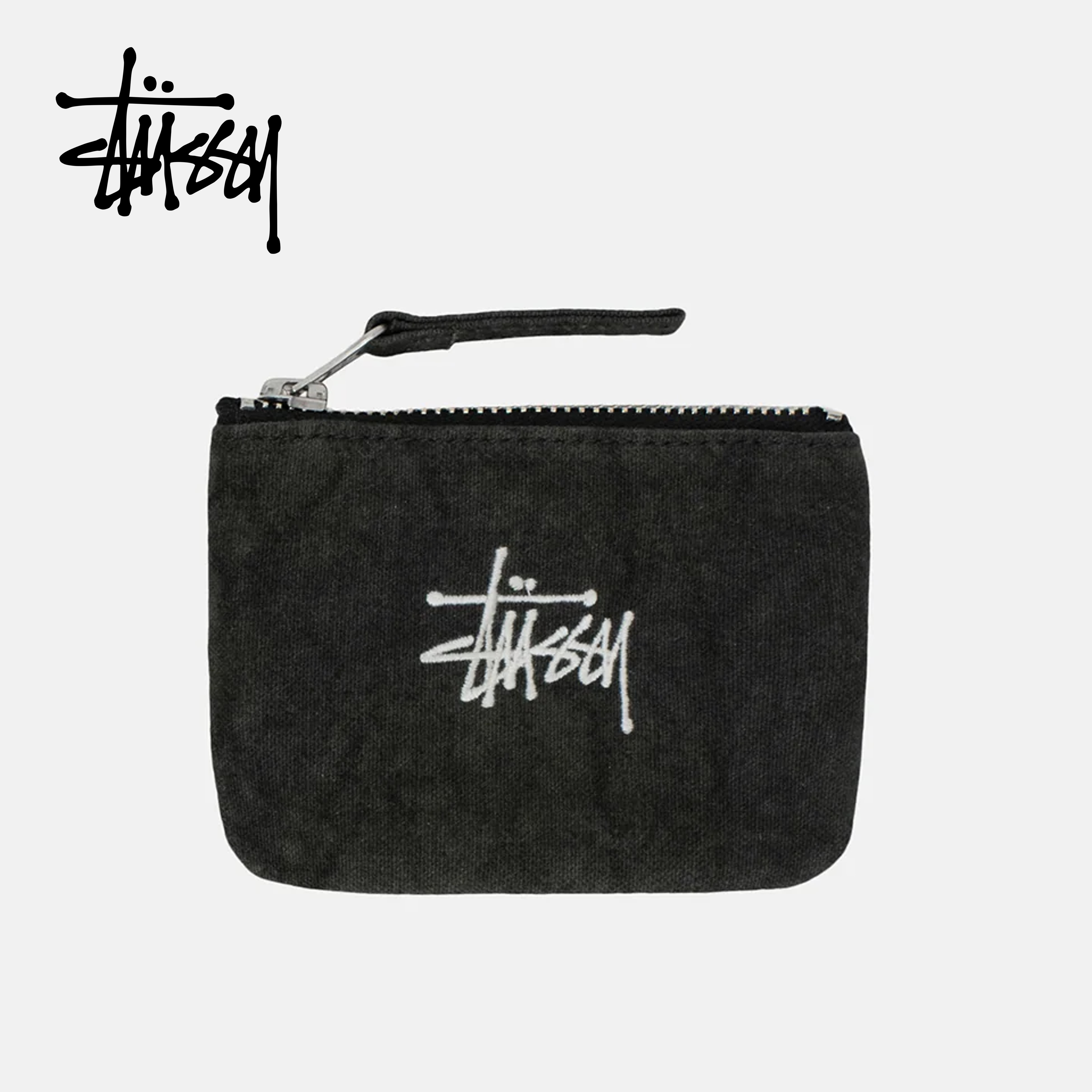 스투시 캔버스 동전지갑 코인 파우치 미니지갑 블랙 - 상품 이미지