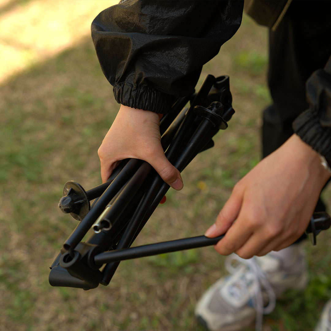 빈슨메시프 듀랄루민 백패킹체어 휴대용 등산 낚시 캠핑의자 경량 메쉬 블랙, 1개