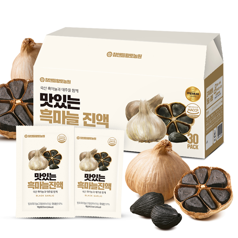 [끝딜/국내산 흑마늘] 참앤들황토농원 맛있는 흑마늘진액 70ml 30포, 1개 - 상세 이미지 2