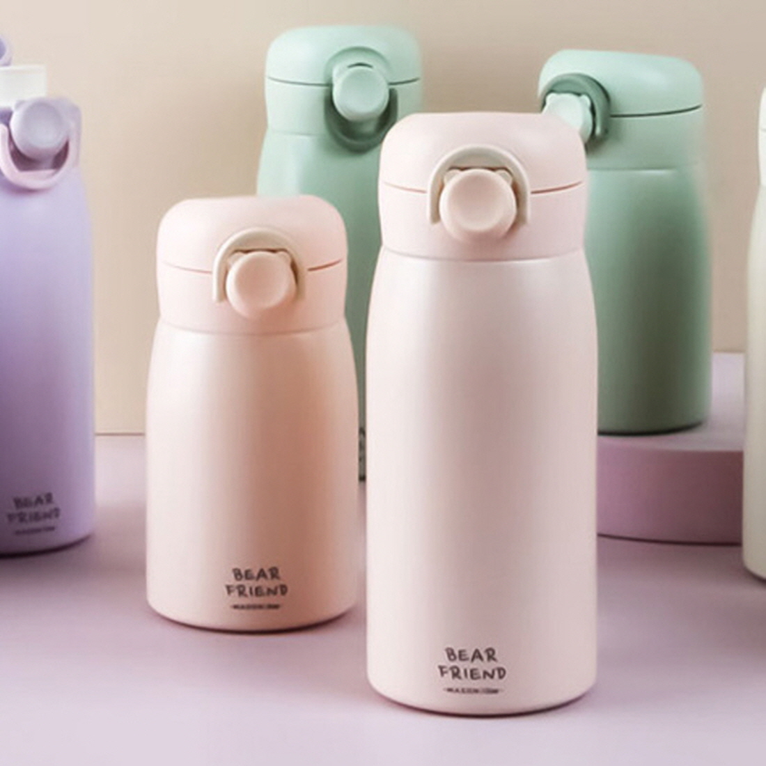 어린이 미니 보온병 원터치 보온보냉 텀블러 어린이집 유치원 초등학생 물병 260ml - 상세 이미지 3