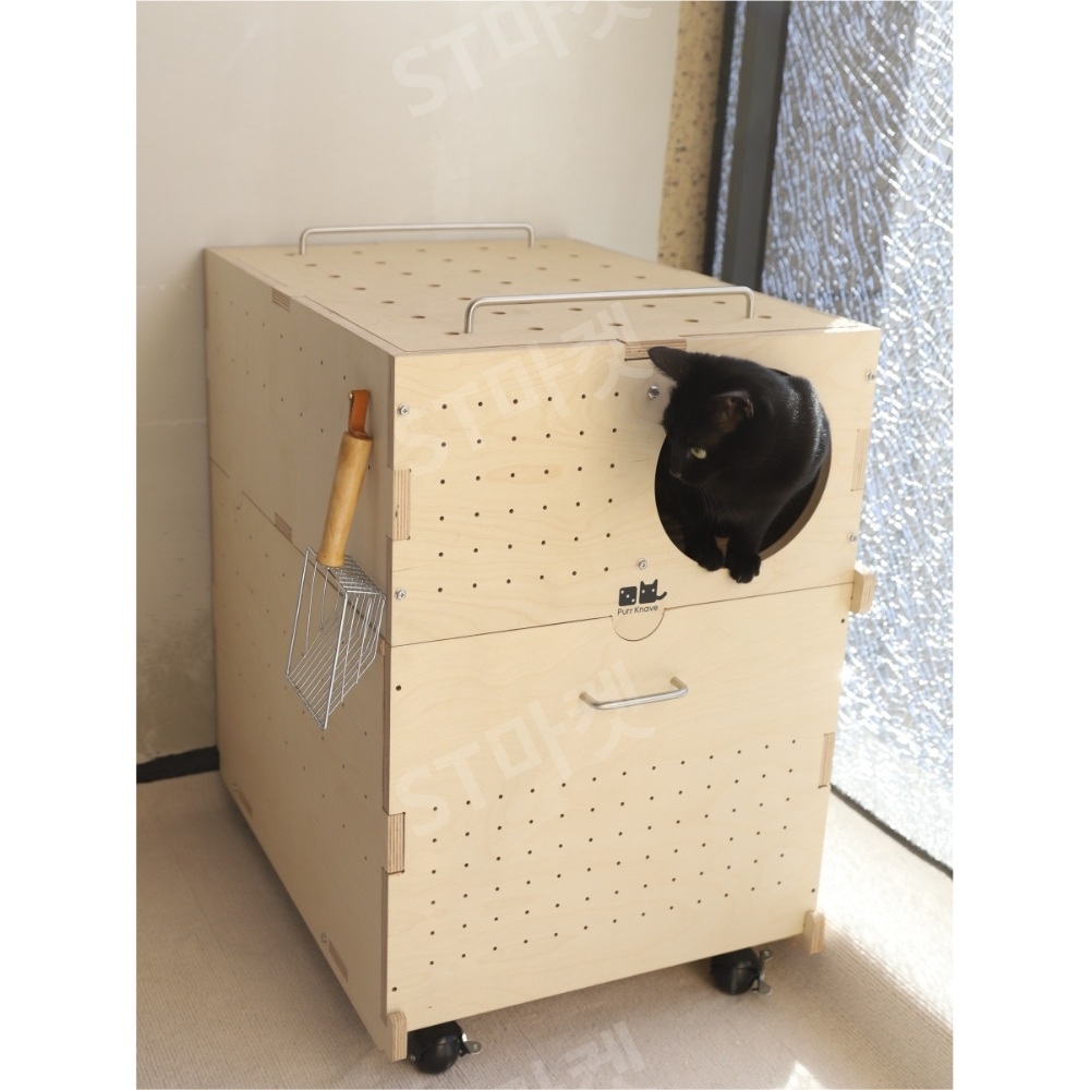 고양이 화장실 대형 상부 입구 냄새 방지 반폐쇄형 변기 물 튀김 사막화 방지 고양이 배변 - 상세 이미지 5
