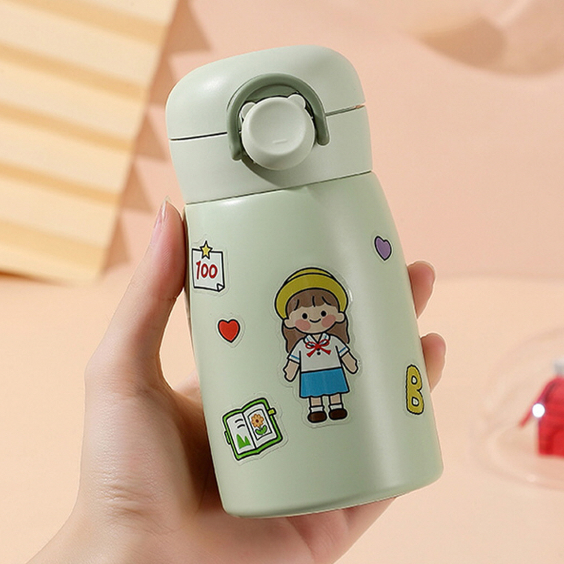 어린이 미니 보온병 원터치 보온보냉 텀블러 어린이집 유치원 초등학생 물병 260ml