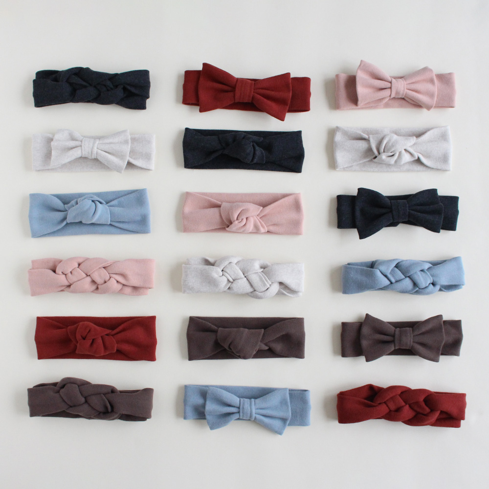 [바니블라썸] 아기헤어밴드 머리띠 신생아 여아 남아 곰돌이 매듭밴드 살구스킨