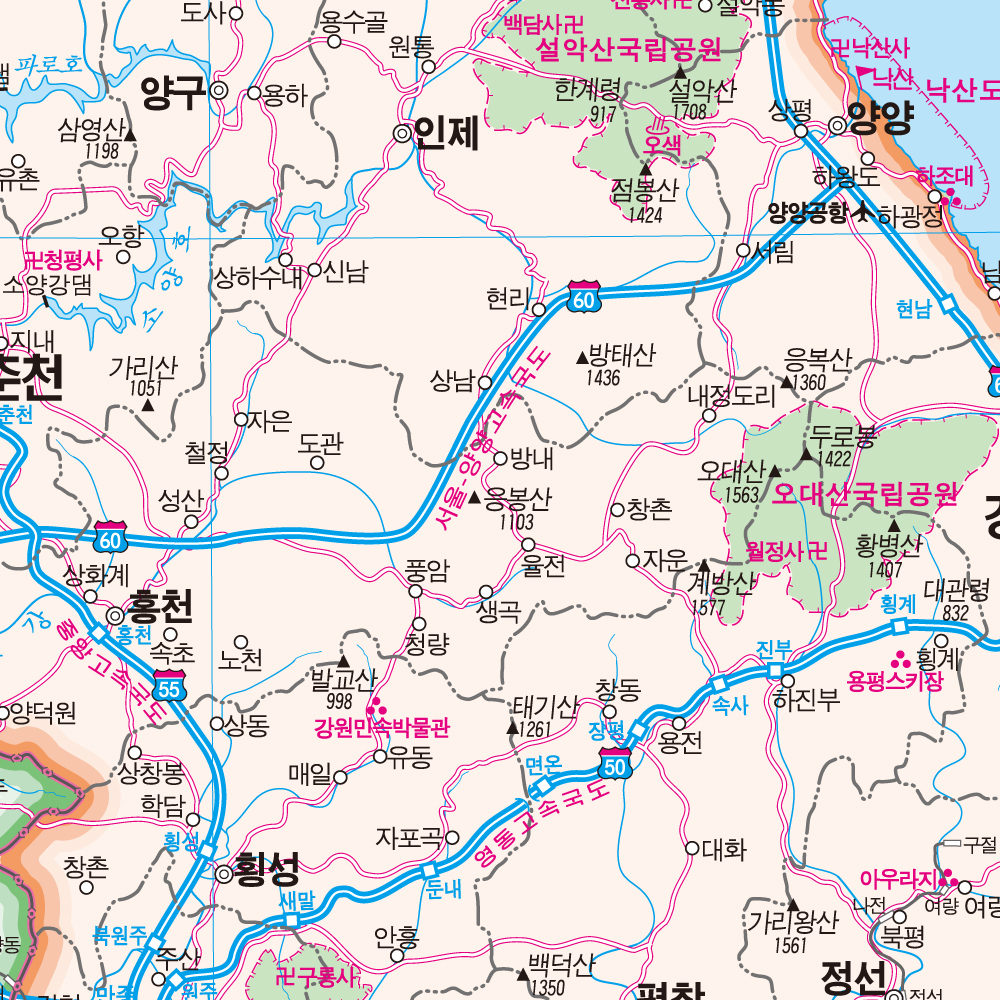 우리나라 지도 한반도 대형 전국 대한민국 북한 전도 보기 - 상세 이미지 5