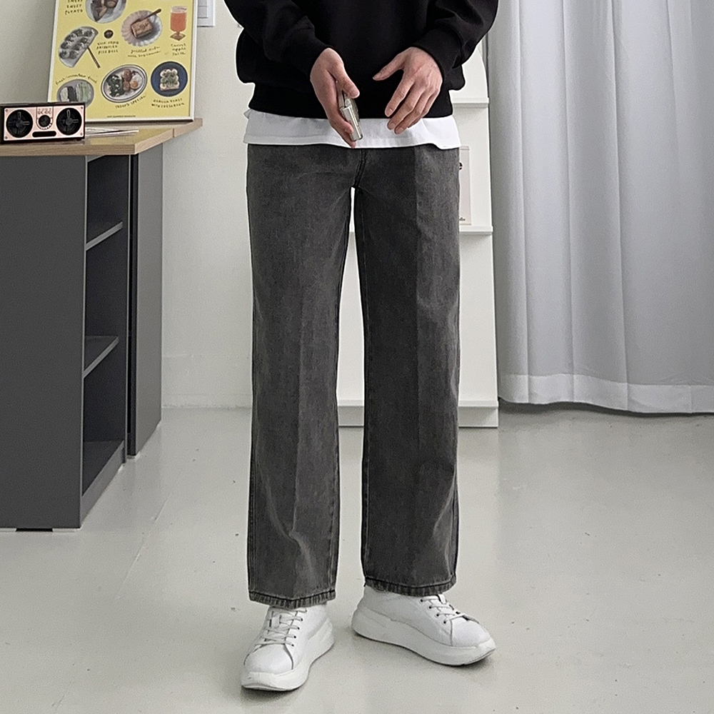 남자와이드청바지 고무줄 데님 빅사이즈 남자밴딩청바지 - 상세 이미지 5