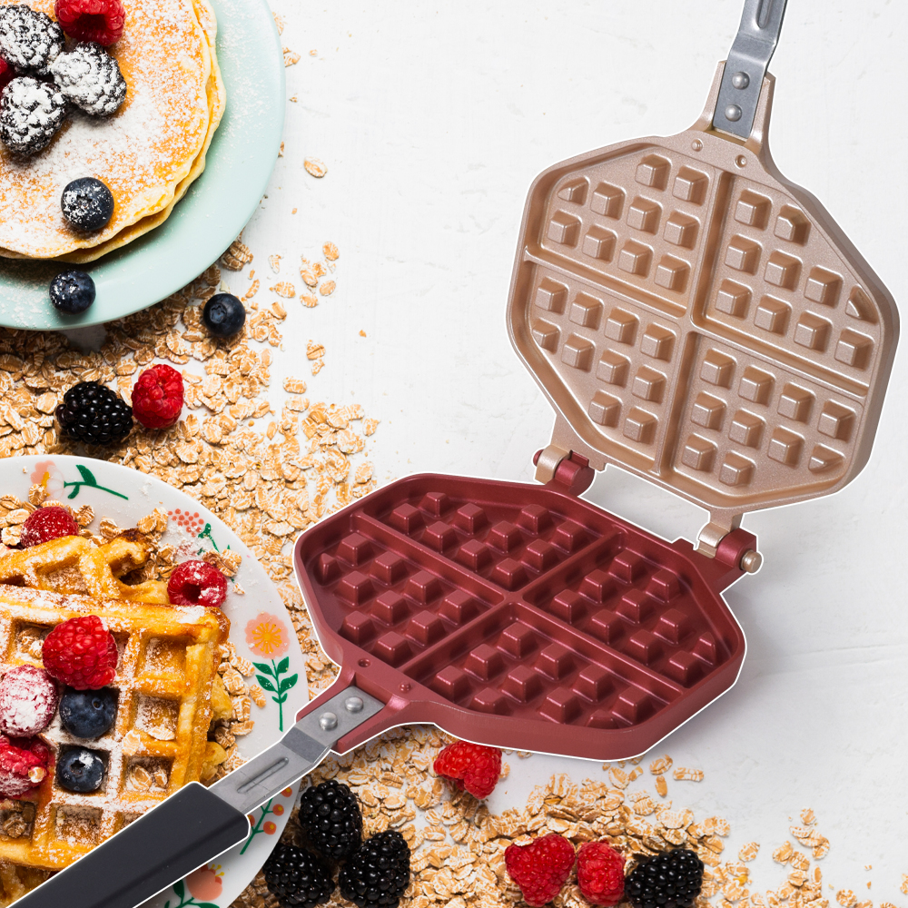 마미스타 팔각 와플팬 가스용 국산 투톤 세척솔기름붓 제공 와플 기계 틀 메이커 크로플