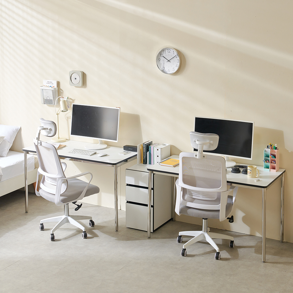 포커스 철제 책상 고등학생 원룸 1200 바닐라크림