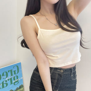 핑크앤다이아 스무드 스퀘어 크롭탑 골지 레이어드 민소매 데일리 이너웨어 ... 착용 후기 | 사이즈/핏 총정리 - 상품 이미지 3