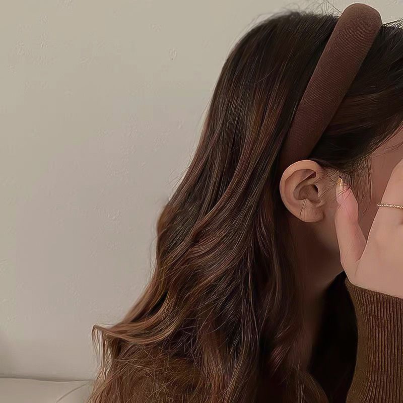 통통 볼륨 패브릭 면 사계절 편한 기본 헤어밴드 머리띠 [화이트 베이지 브라운 블랙] N953 - 상세 이미지 2