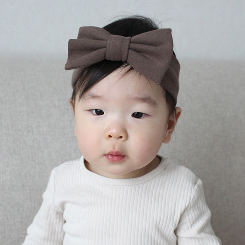 [바니블라썸] 아기헤어밴드 머리띠 신생아 여아 남아 곰돌이 매듭밴드 살구스킨