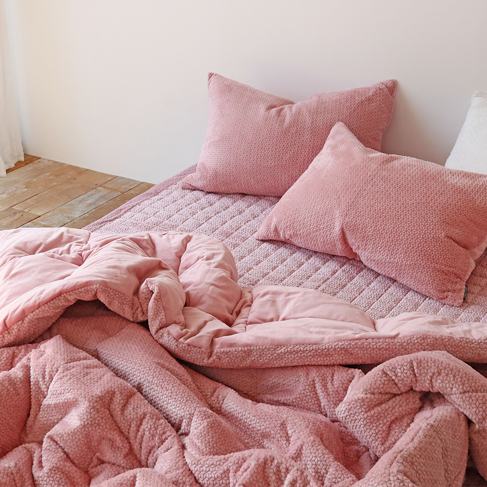 줄리 극세사 차렵이불 마이크로 착번아웃 양면 겨울이불 세트 SS