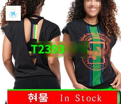 줌바웨어 여성용 반팔티 나시 여성의류 피트니스 탑 단체복 - 상세 이미지 2