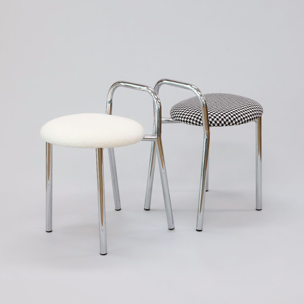 켈린 화장대의자 인테리어 원형 사각 스툴 의자 패브릭