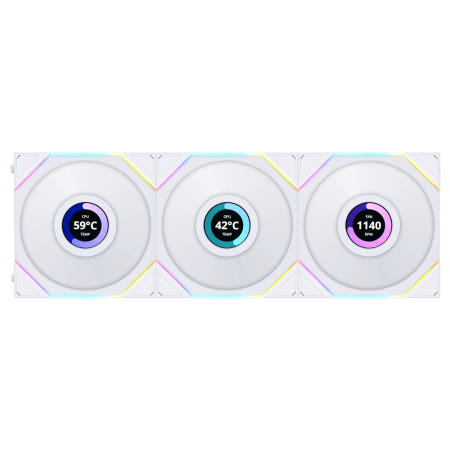리안리 UNI FAN TL LCD 120 (컨트롤러/3팩, WHITE) 시스템 케이스 쿨러