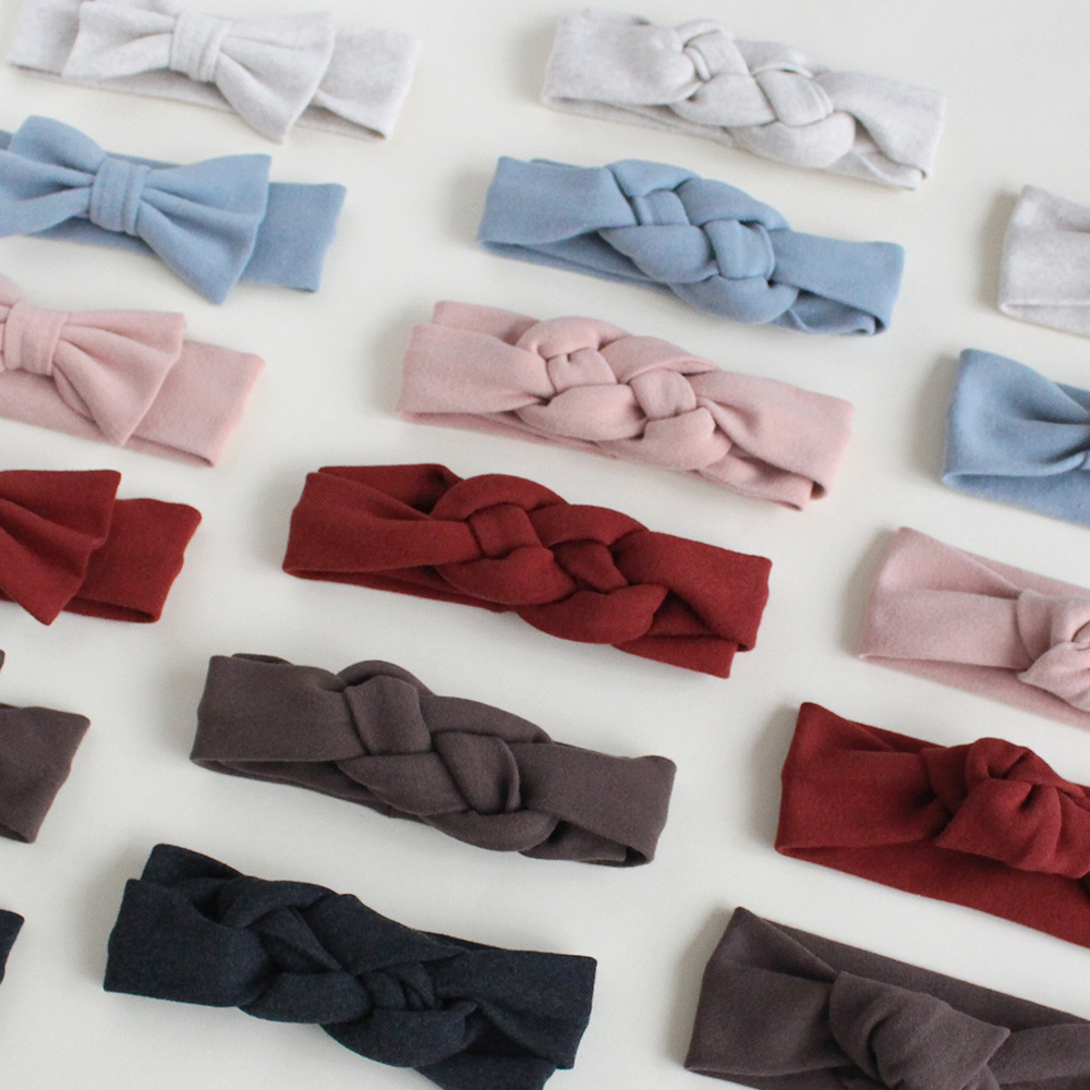 [바니블라썸] 아기헤어밴드 머리띠 신생아 여아 남아 곰돌이 매듭밴드 살구스킨