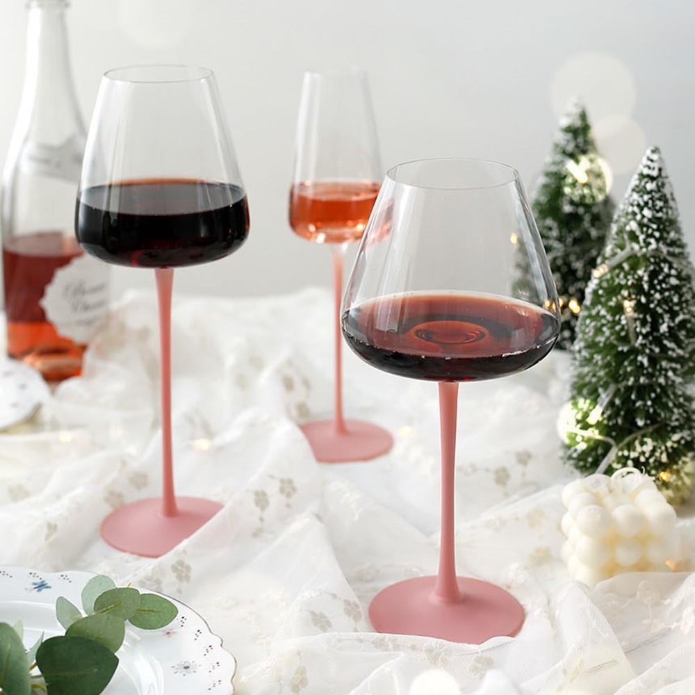 크리스탈 핑크 와인잔 유리 예쁜 감성 로맨틱 레드 와인글라스 - 상세 이미지 3