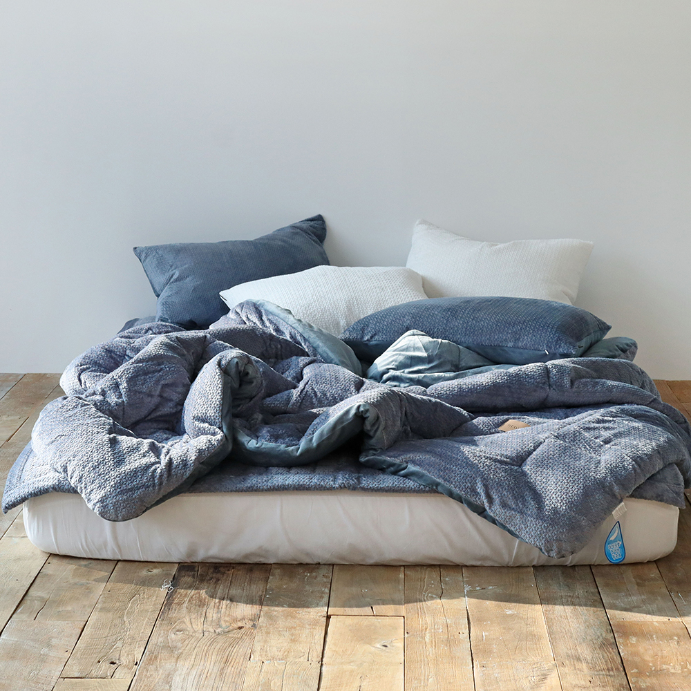 줄리 극세사 차렵이불 마이크로 착번아웃 양면 겨울이불 세트 SS