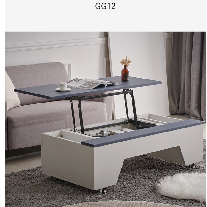 이동식 리프팅 테이블 바퀴 기능성 거실 테이블 높은 소파 테이블