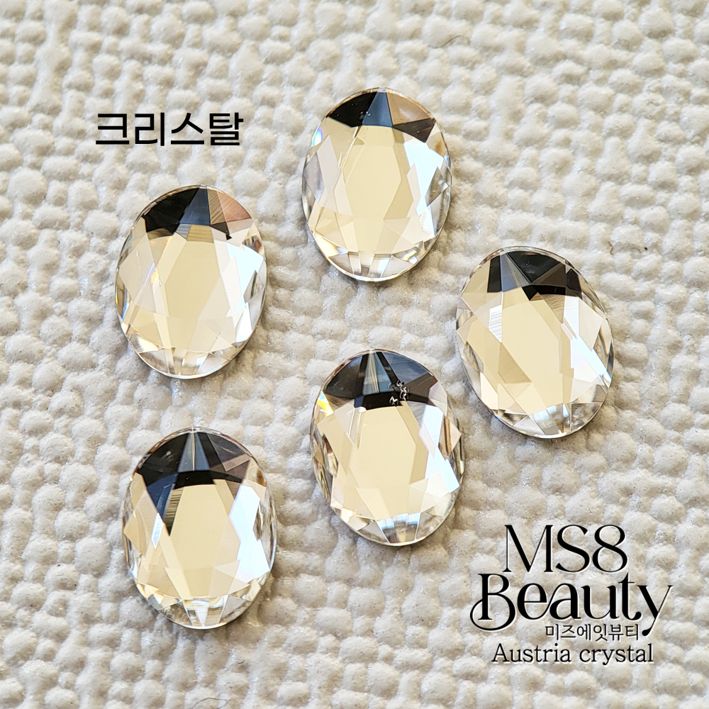 스와로브스키 2603 오벌 플랫백 8mm 5개 크리스탈 스와 스톤 - 상품 이미지