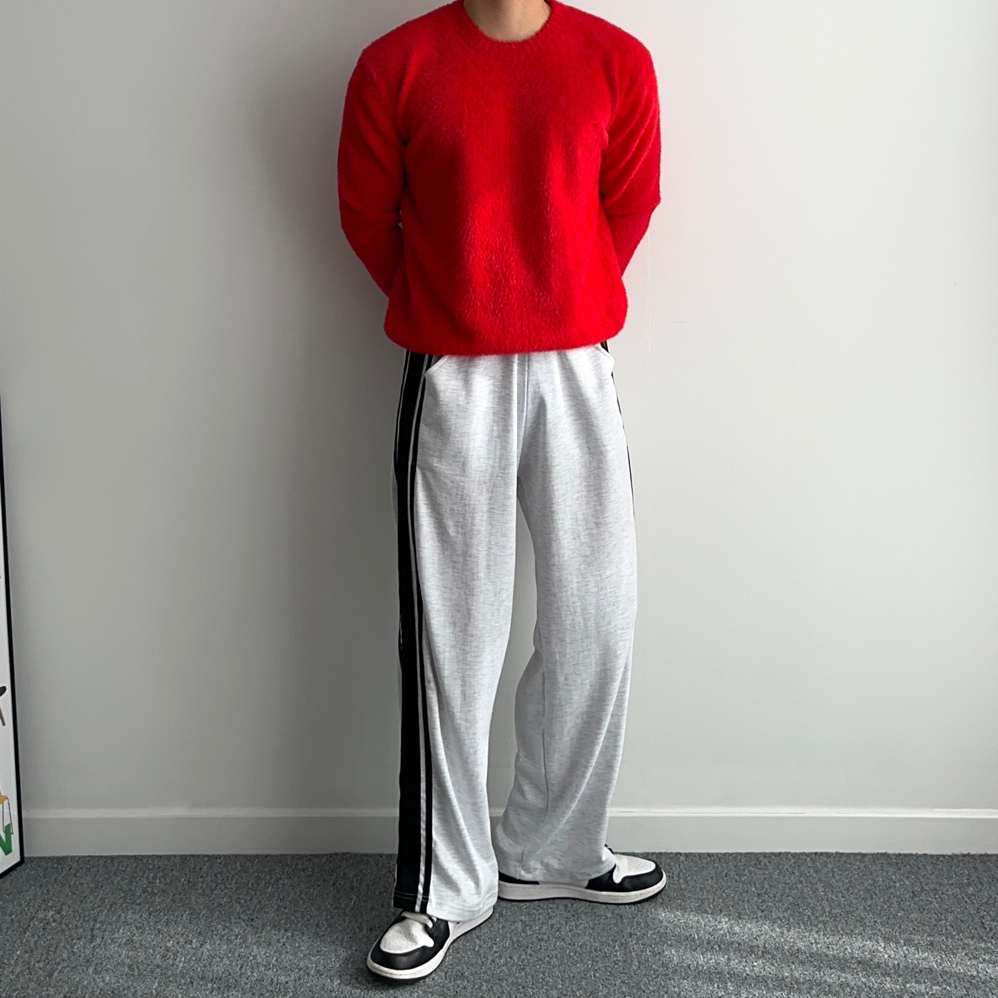 테슬팬츠 남자와이드트레이닝팬츠 남자통바지 - 상세 이미지 4