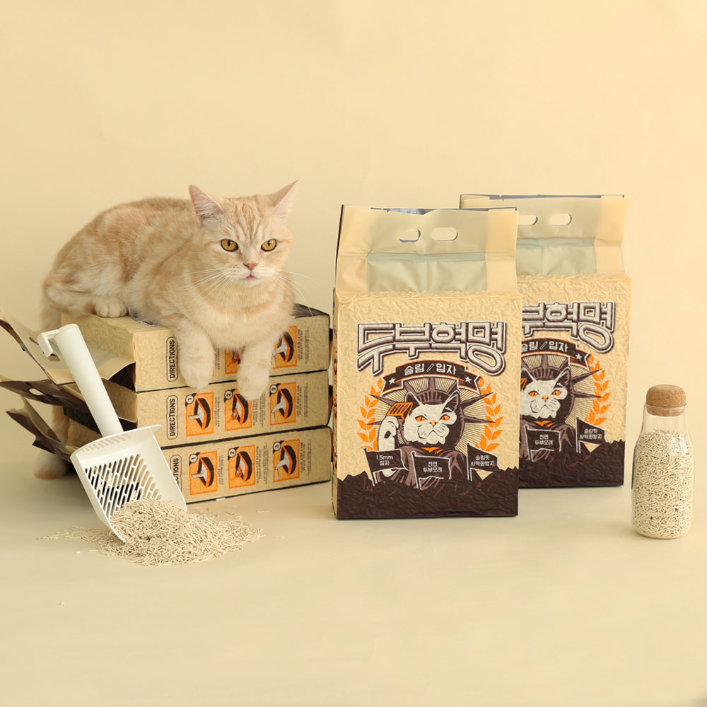 두부혁명 먼지없는 고양이 두부모래 슬림입자 2.5kg x 5개입