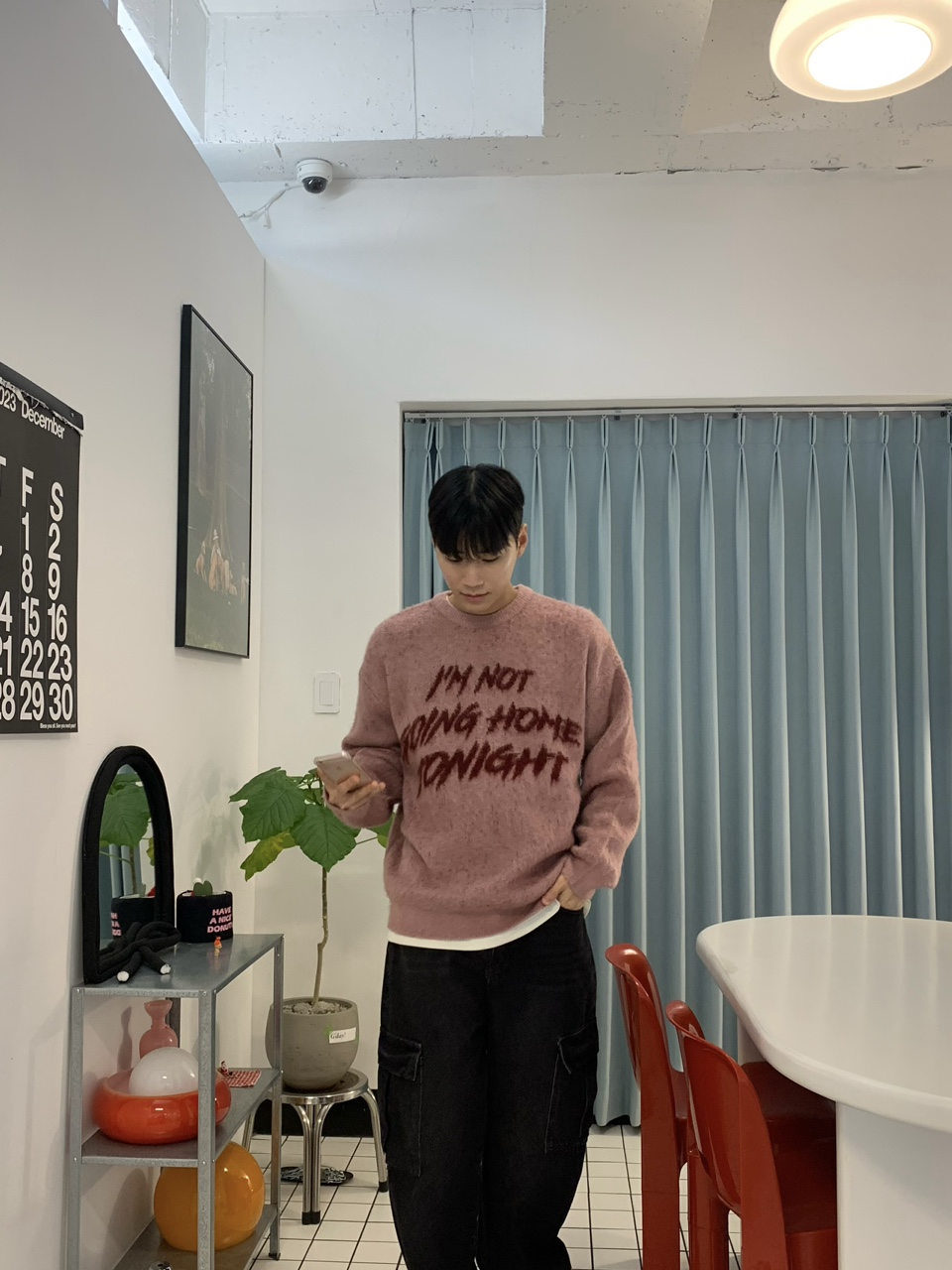 남녀공용 모헤어 컬러 레터링 브러쉬 니트 (6color) 상세 이미지 11