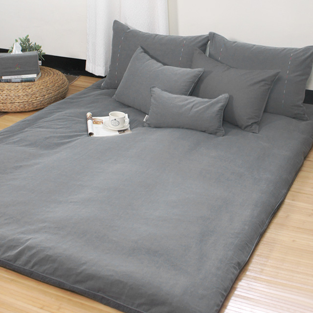 숯 꽃자수 목화솜 요매트 (순면 요커버와 목화 요솜 세트) 퀸 사이즈