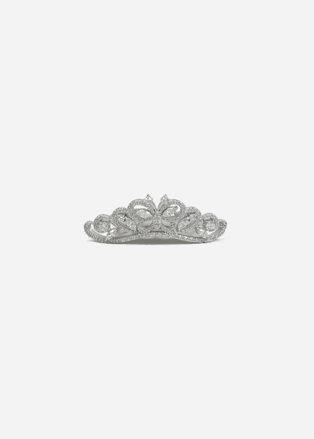 파빌리온 큐빅 티아라 웨딩 왕관 브라이덜샤워 공주 왕관헤어핀 쁘띠 미니 - 메인 이미지