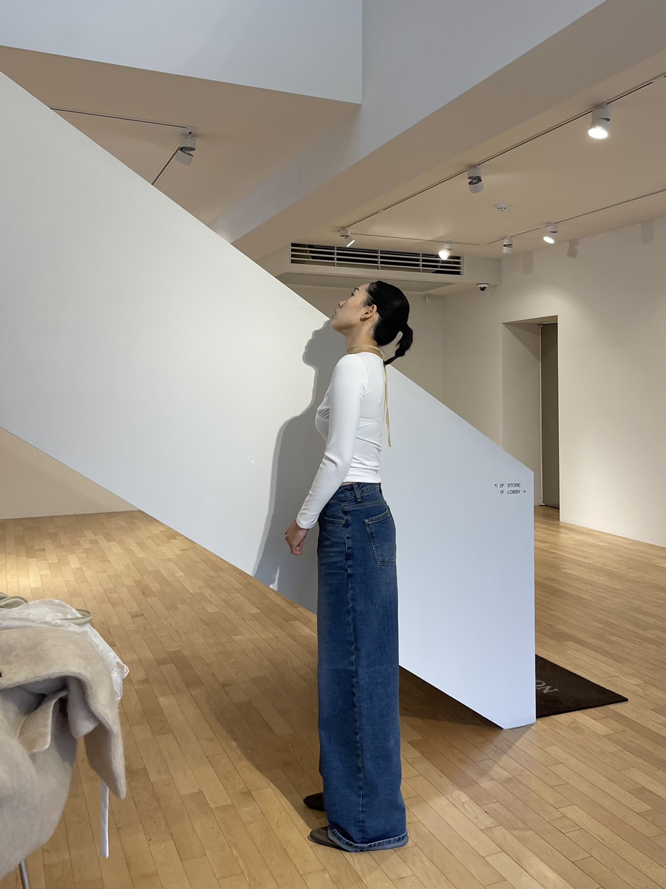 악트20 브러쉬 워싱와이드데님팬츠