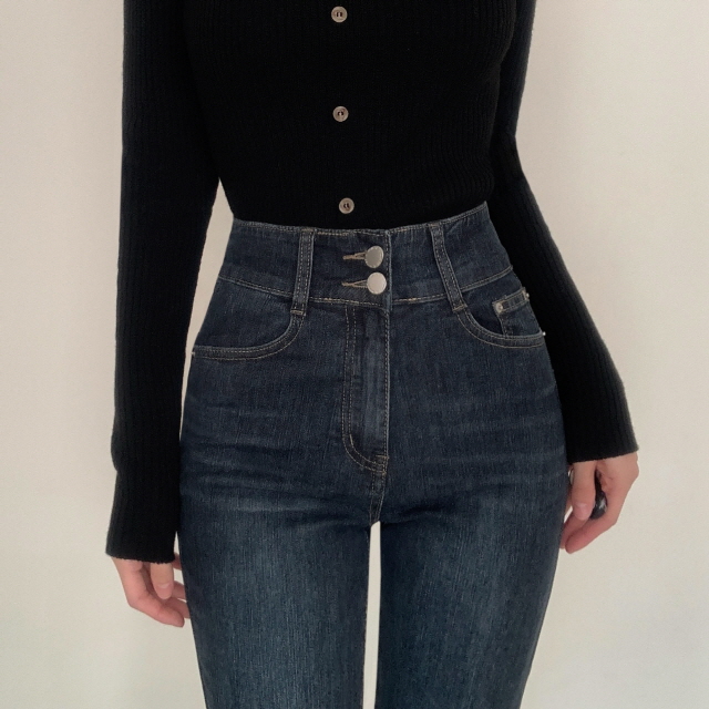 [S~2XL/숏,기본,롱] 시에나 투버튼 슬림 청바지 봄 워싱 부츠컷 데님 팬츠 상세 이미지 23