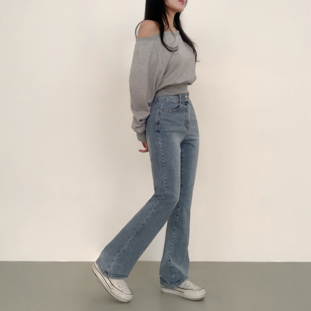 [S~2XL/숏,기본,롱] 시에나 투버튼 슬림 청바지 봄 워싱 부츠컷 데님 팬츠 상세 이미지 4
