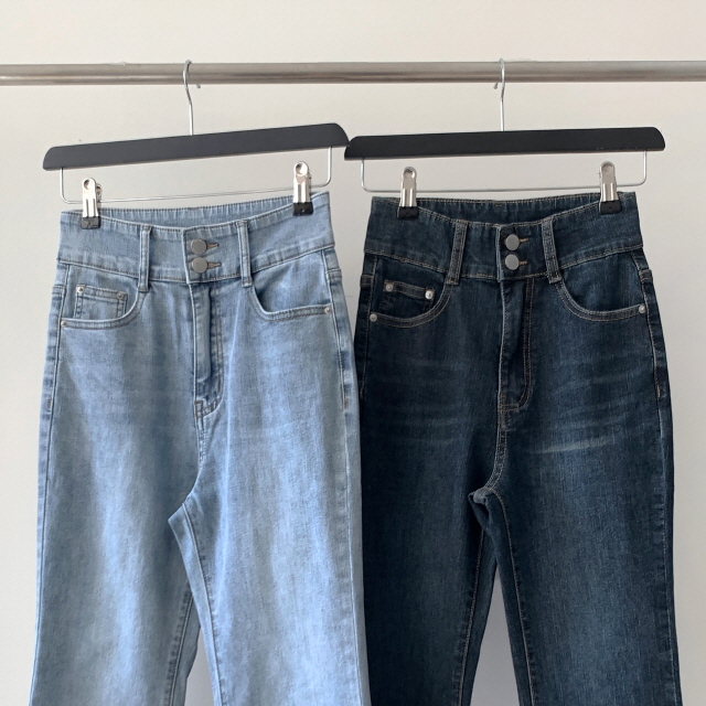 [S~2XL/숏,기본,롱] 시에나 투버튼 슬림 청바지 봄 워싱 부츠컷 데님 팬츠 상세 이미지 47