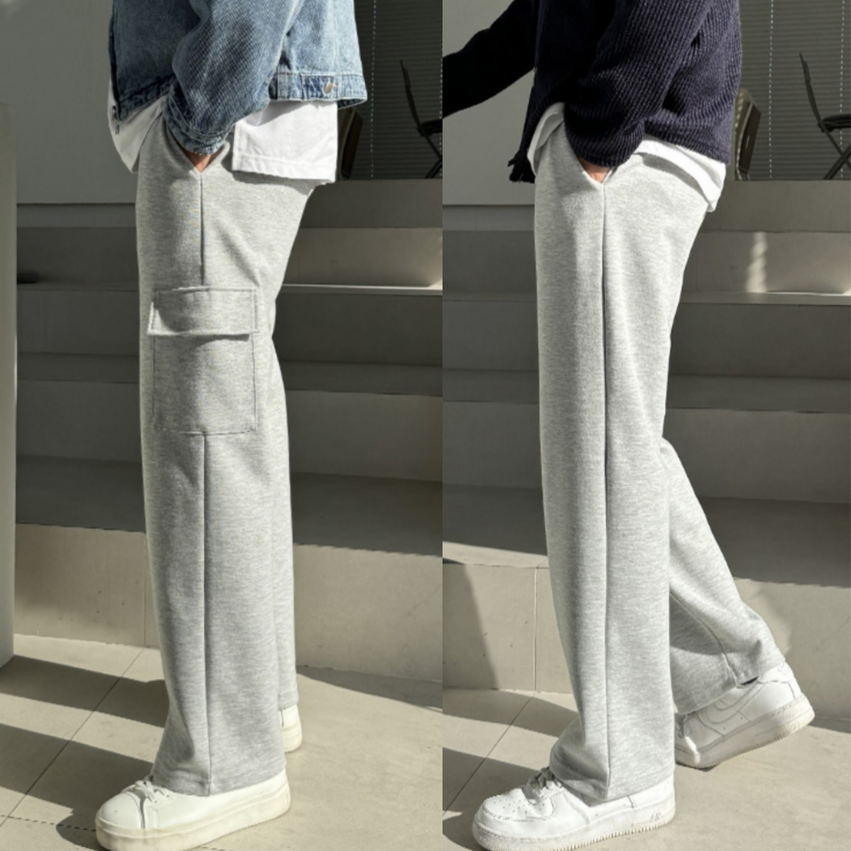 남자 이즐 일반&카고 2타입 세미와이드 트레이닝팬츠